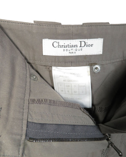 Gray jacket with Christian Dior label on a white background