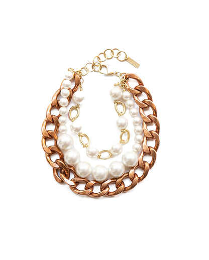 Comme des Garçons Faux Pearl and Chain Necklace - vothe archive - curated designer vintage
