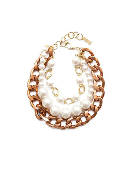 Comme des Garçons Faux Pearl and Chain Necklace - vothe archive - curated designer vintage
