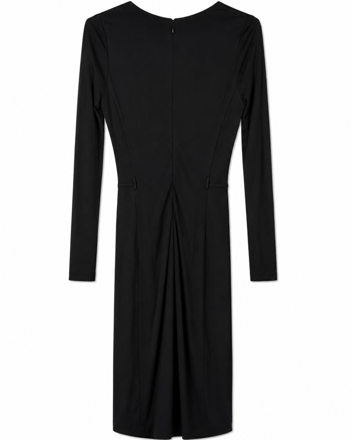 Black dress with long sleeves on a white background