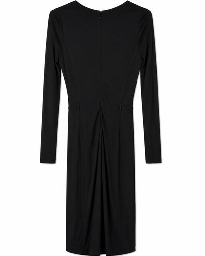 Black dress with long sleeves on a white background