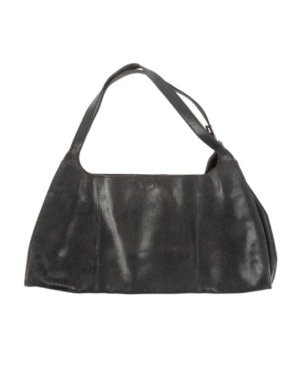 Early 2000s Black Python Leather Bag