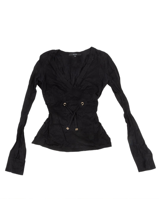 Gucci by Tom Ford Black Long Sleeve Top - vothe archive - curated designer vintage
