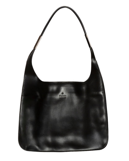 Gucci by Tom Ford Black Shoulder Bag with Silver Accents - vothe archive - curated designer vintage
