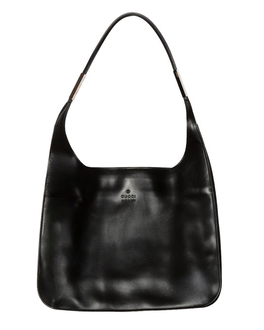 Gucci by Tom Ford Black Shoulder Bag with Silver Accents - vothe archive - curated designer vintage
