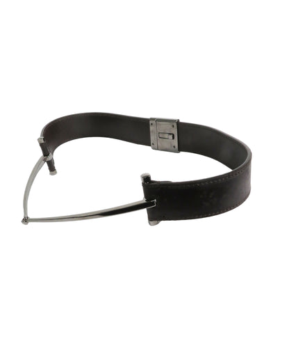 Gucci by Tom Ford Brown Leather Thin Horsebit Belt