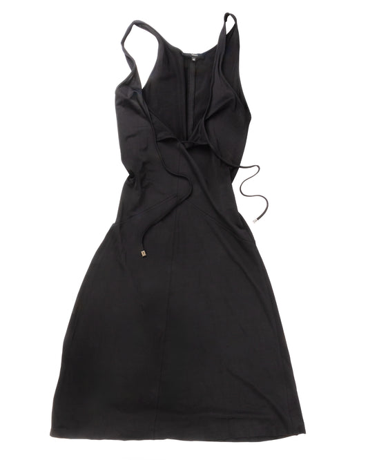 Gucci by Tom Ford FW1999 Black Drawstring Dress - vothe archive - curated designer vintage
