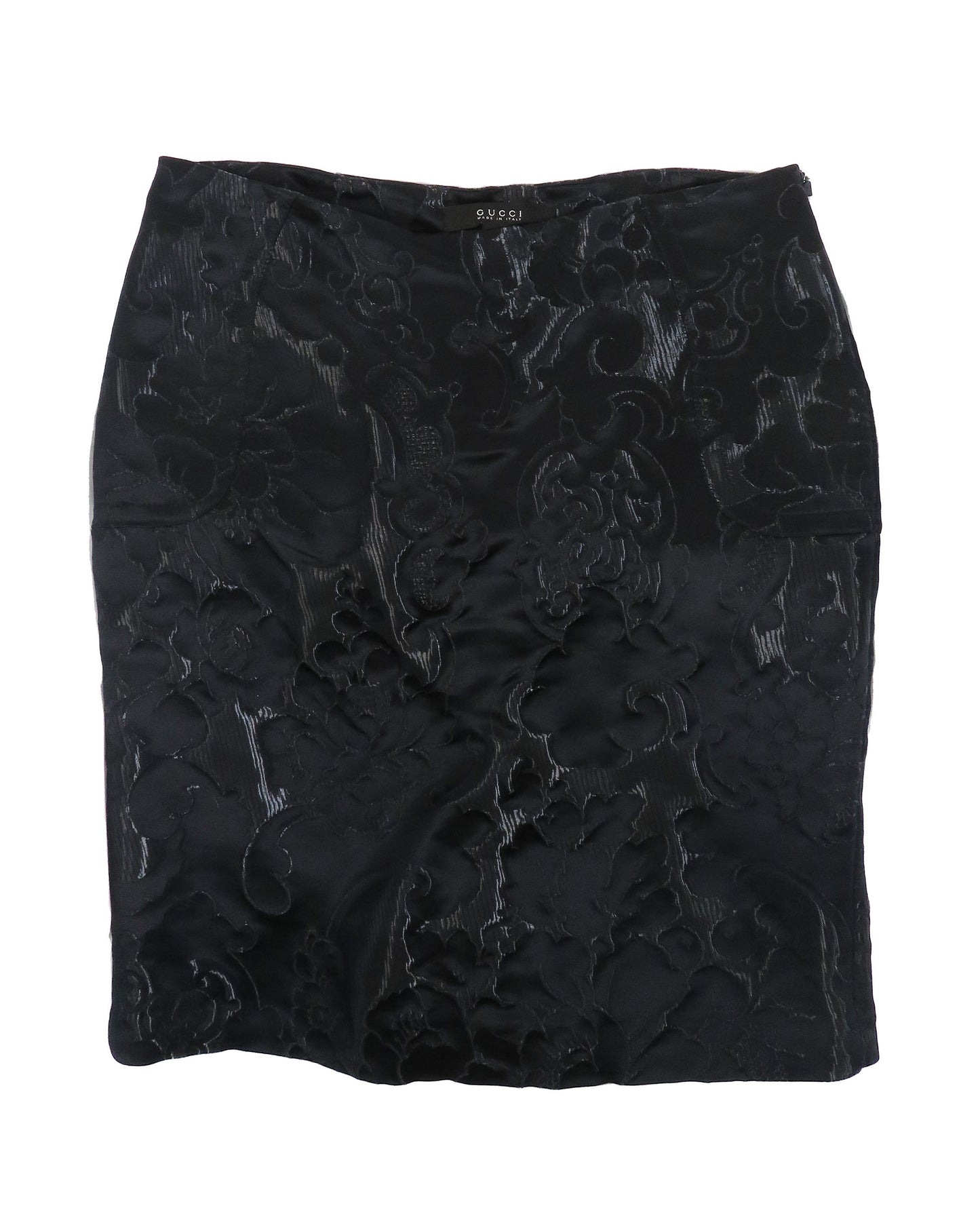 Black textured skirt on a white background