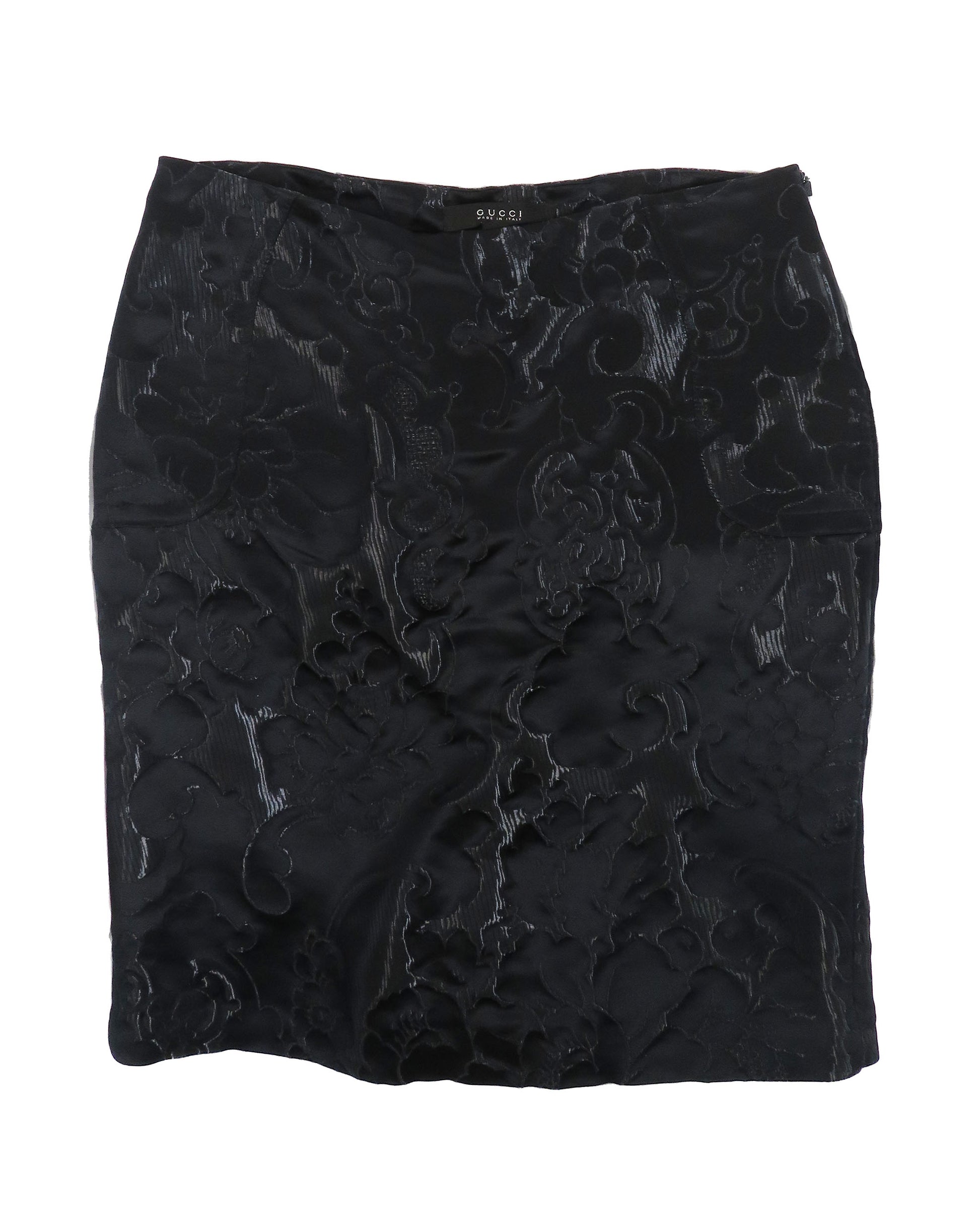 Black textured skirt on a white background