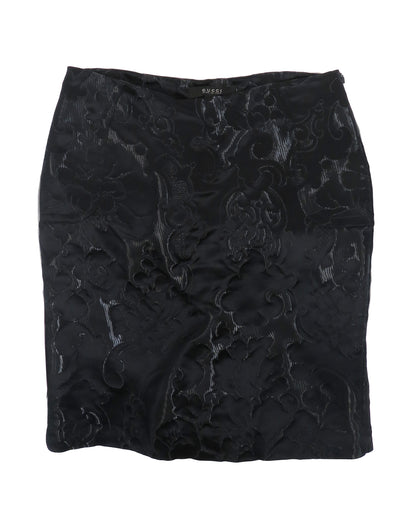 Black textured skirt on a white background