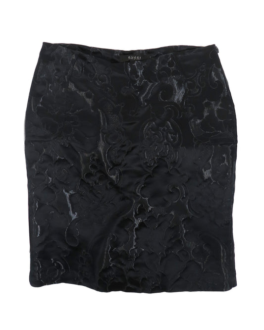 Black textured skirt on a white background