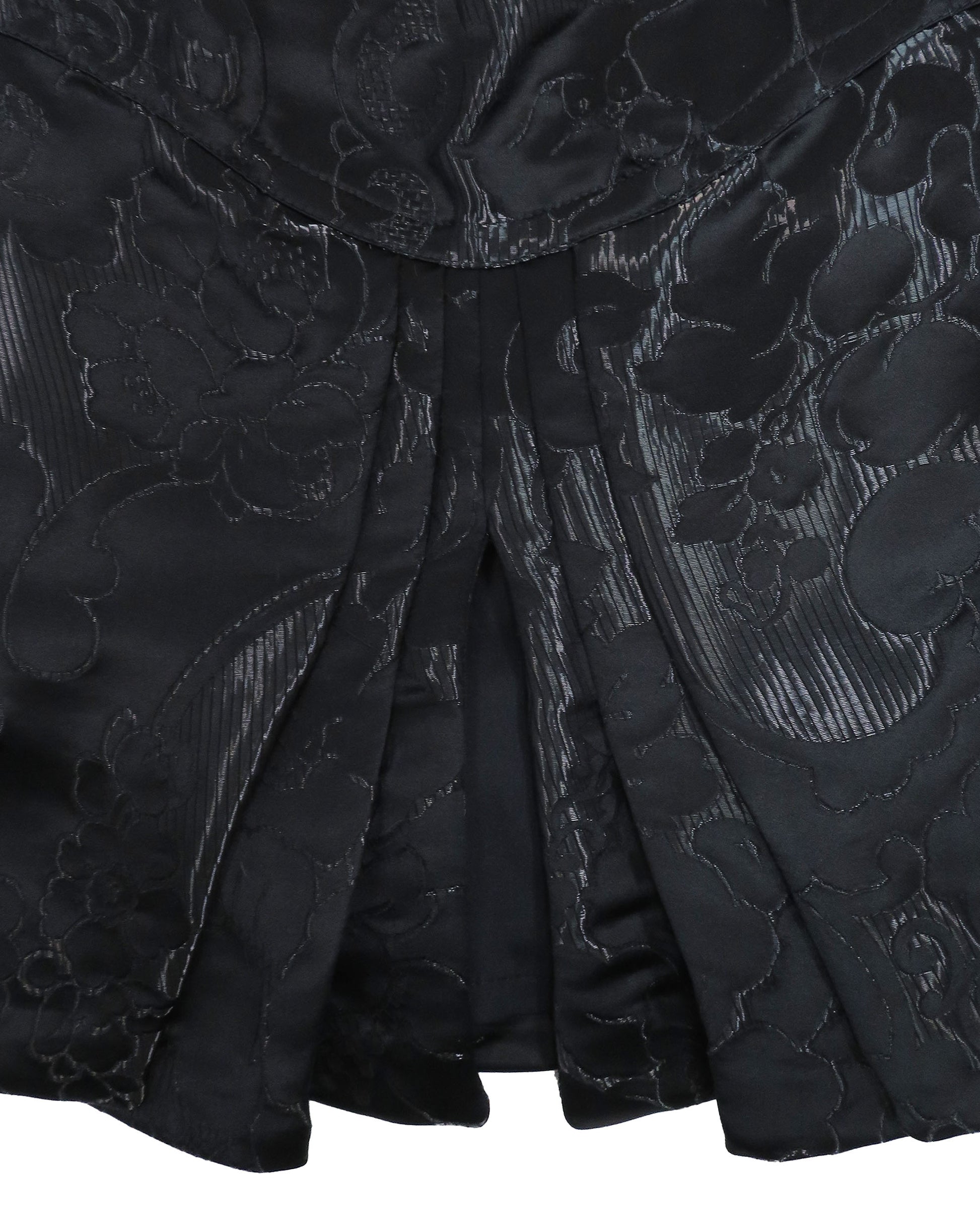 Close-up of a black floral patterned fabric