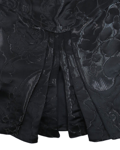 Close-up of a black floral patterned fabric