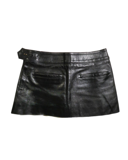 Black leather skirt on a white background
