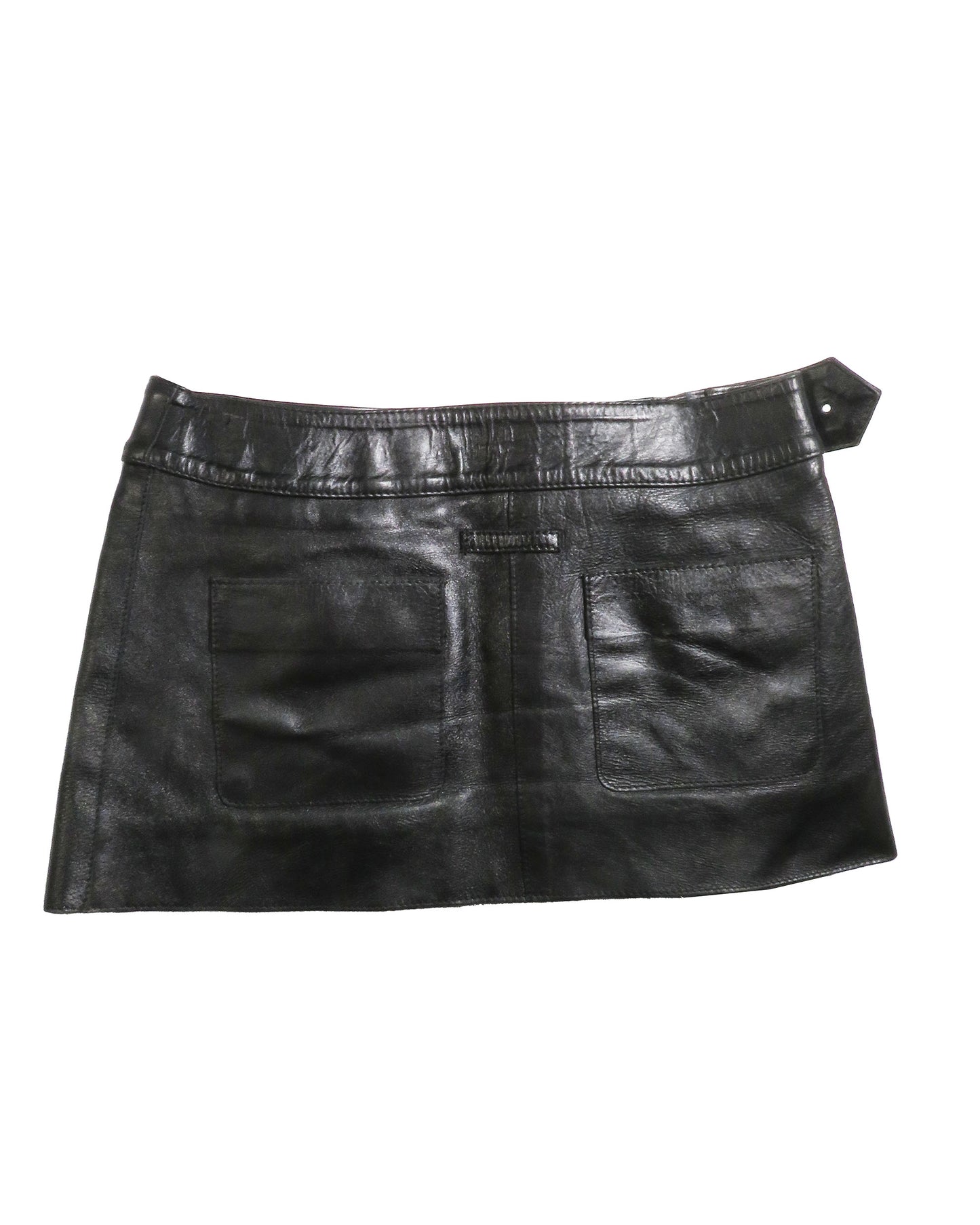 Black leather skirt on a white background
