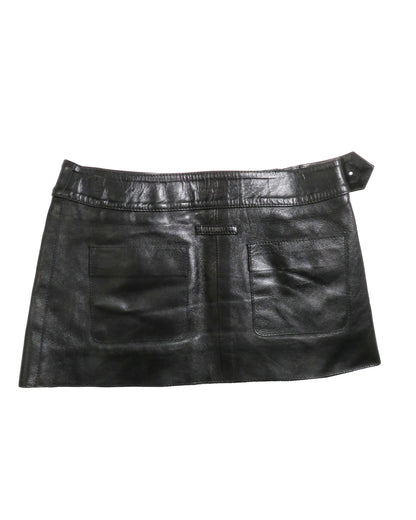 Black leather skirt on a white background