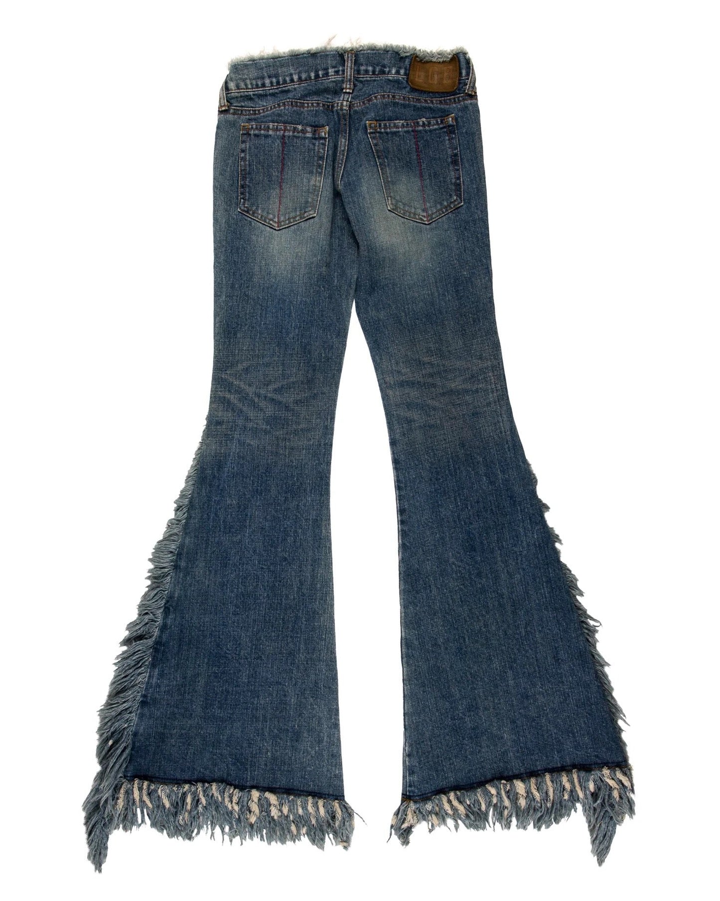 L.G.B. Blue Fringe Flare Jeans