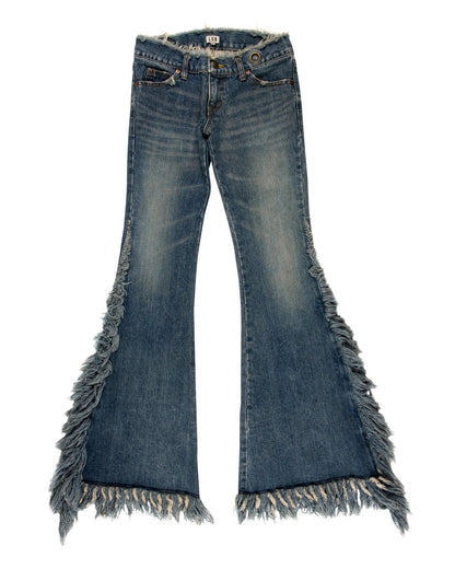 L.G.B. Blue Fringe Flare Jeans