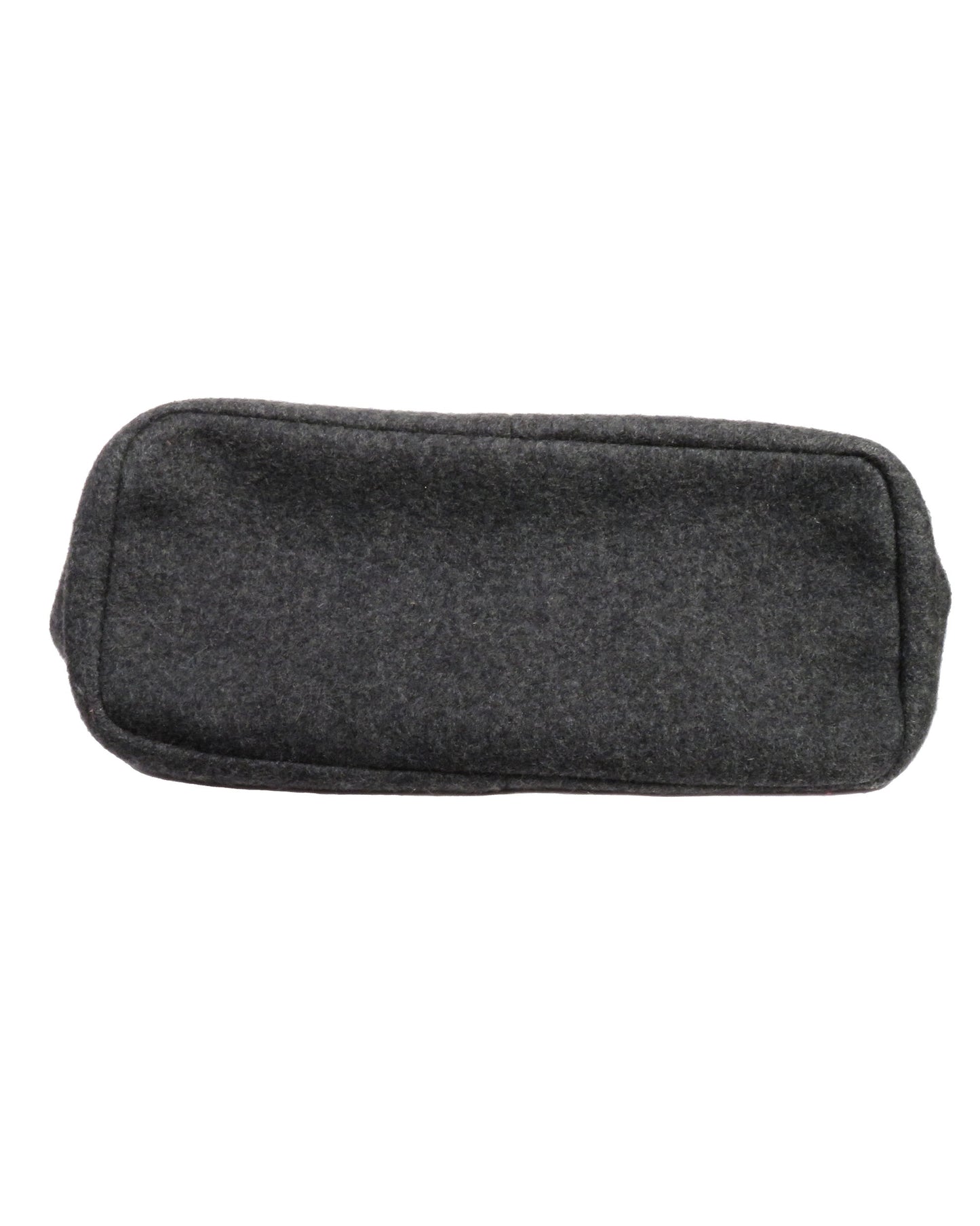 Dark gray rectangular pouch on a white background