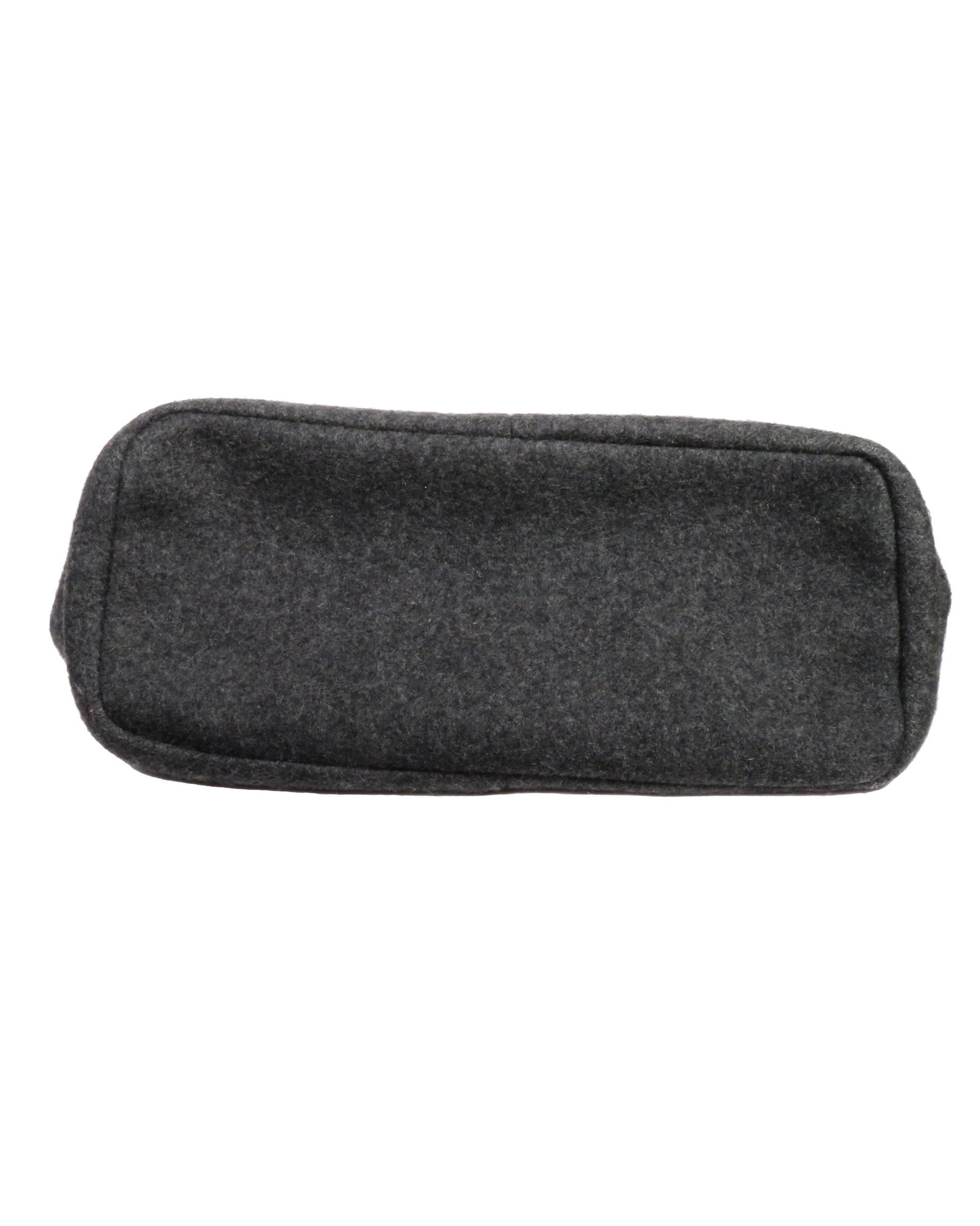 Dark gray rectangular pouch on a white background