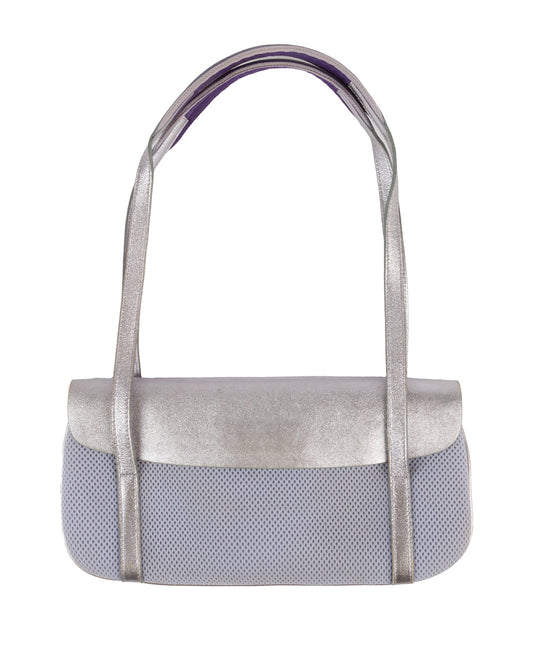 Miu Miu SS2000 Metallic Purple Mesh Shoulder Bag - vothe archive - curated designer vintage
