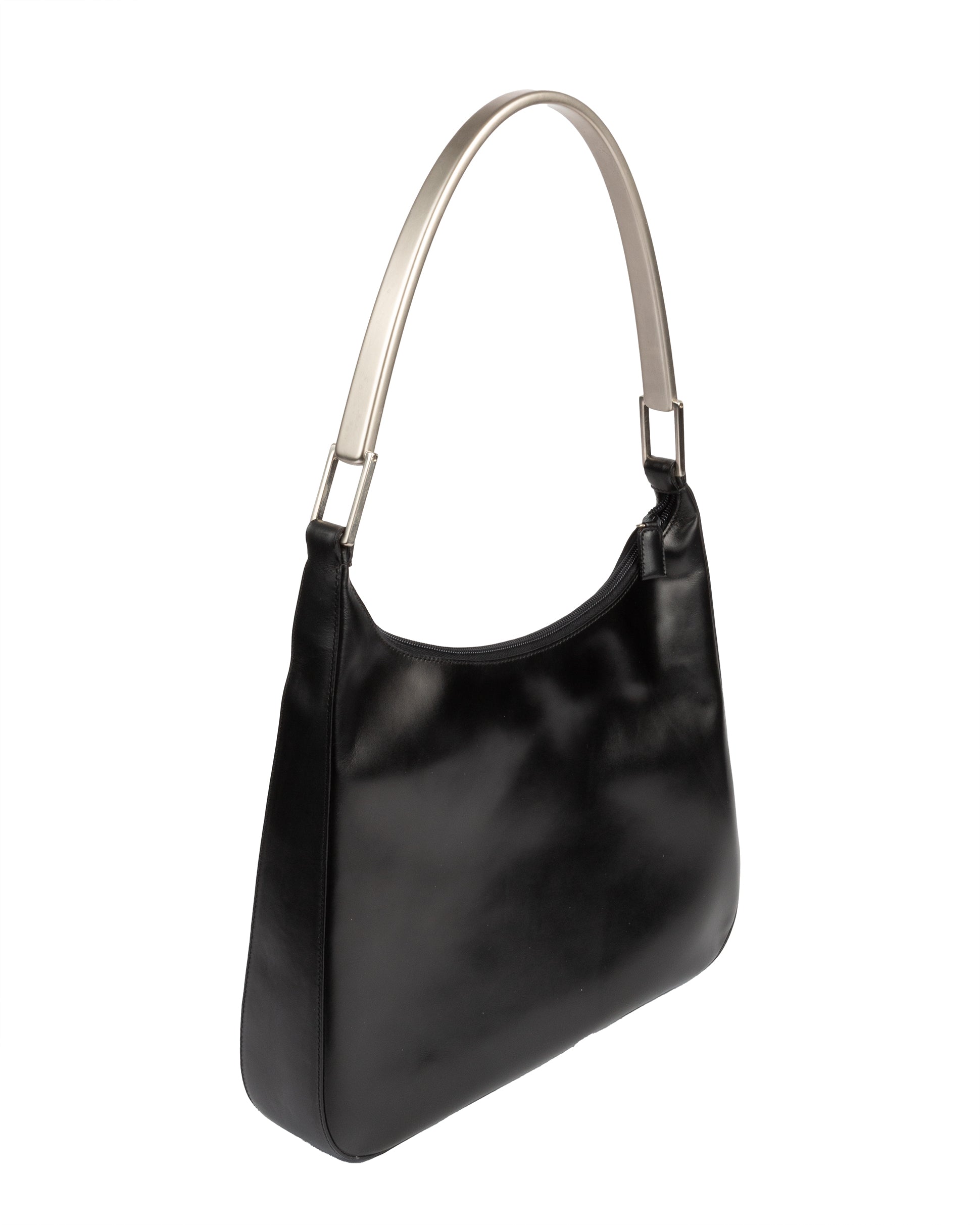バッグ PRADA FW1998 l Handle Shoulder Bag Prada FW1998 Black Metal Handle Shoulder Bag – Vothe Archive