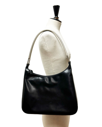 FW1998 Black Metal Handle Shoulder Bag