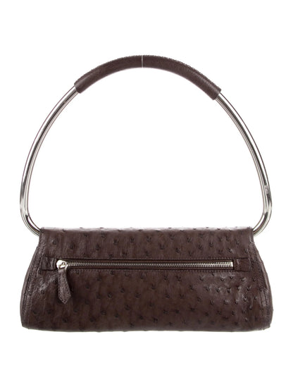 SS2003 Brown Ostrich Swing Bag