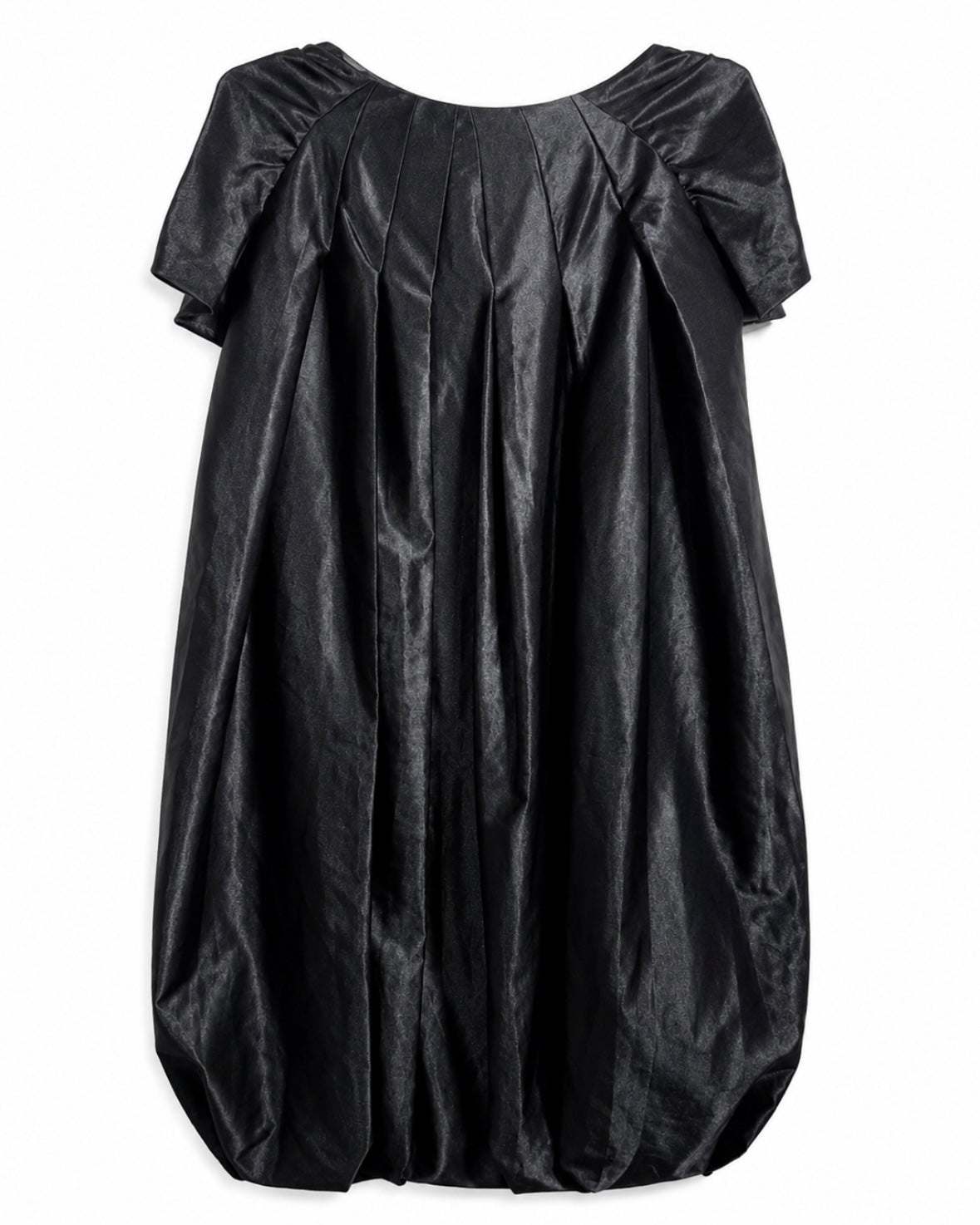 Black dress with puffed sleeves on a white background