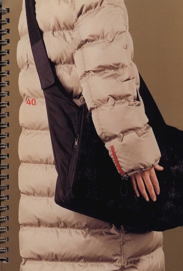 Prada Sport FW1999 Nylon and Fur Messenger Bag