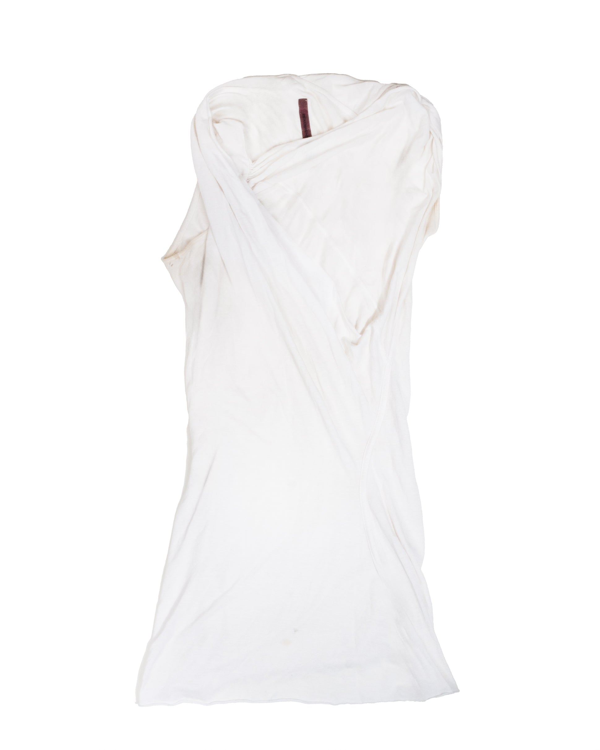 Rick Owens Off-White Asymmetrical Sleeveless Top - vothe archive - curated designer vintage
