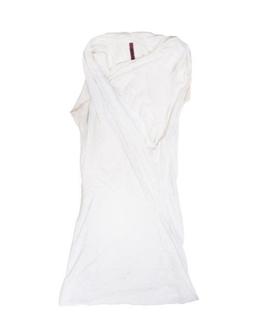 Rick Owens Off-White Asymmetrical Sleeveless Top - vothe archive - curated designer vintage
