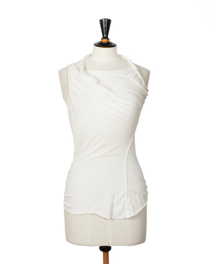 Rick Owens Off-White Asymmetrical Sleeveless Top - vothe archive - curated designer vintage
