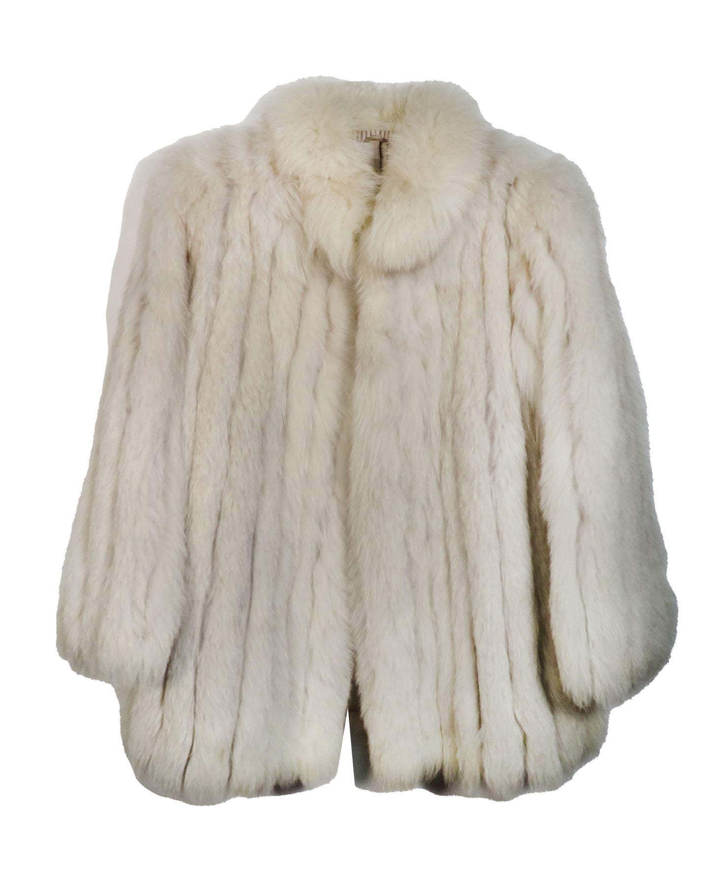 White fur coat with a fur collar on a white background