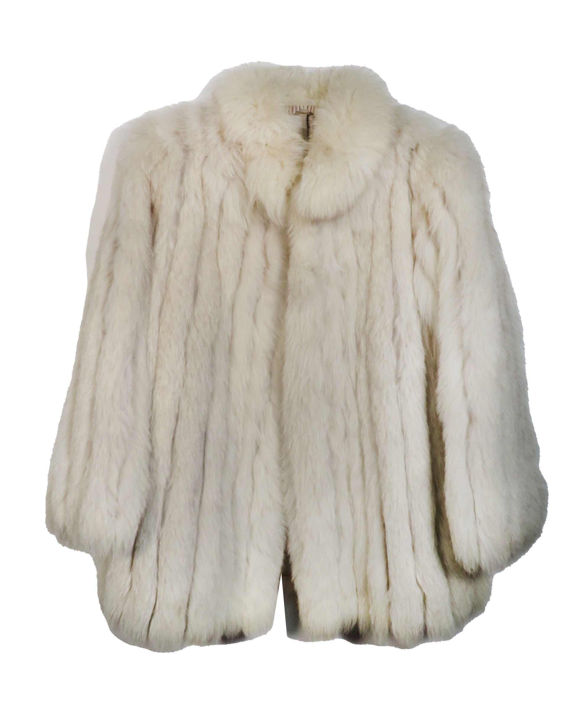White fur coat with a fur collar on a white background