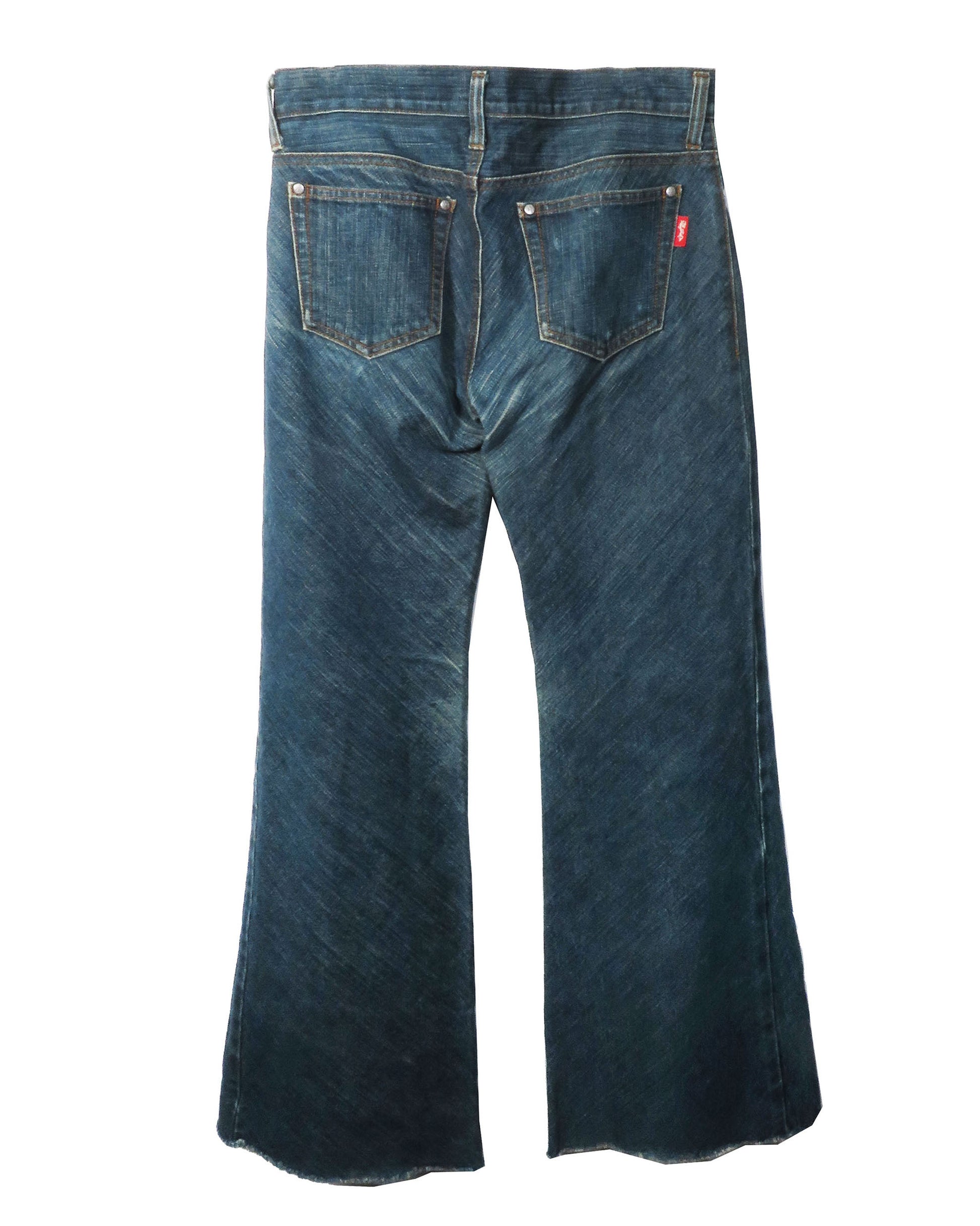 Blue jeans on a white background