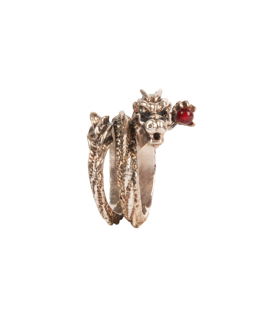Vivienne Tam Dragon Ring with Red Stone - vothe archive - curated designer vintage
