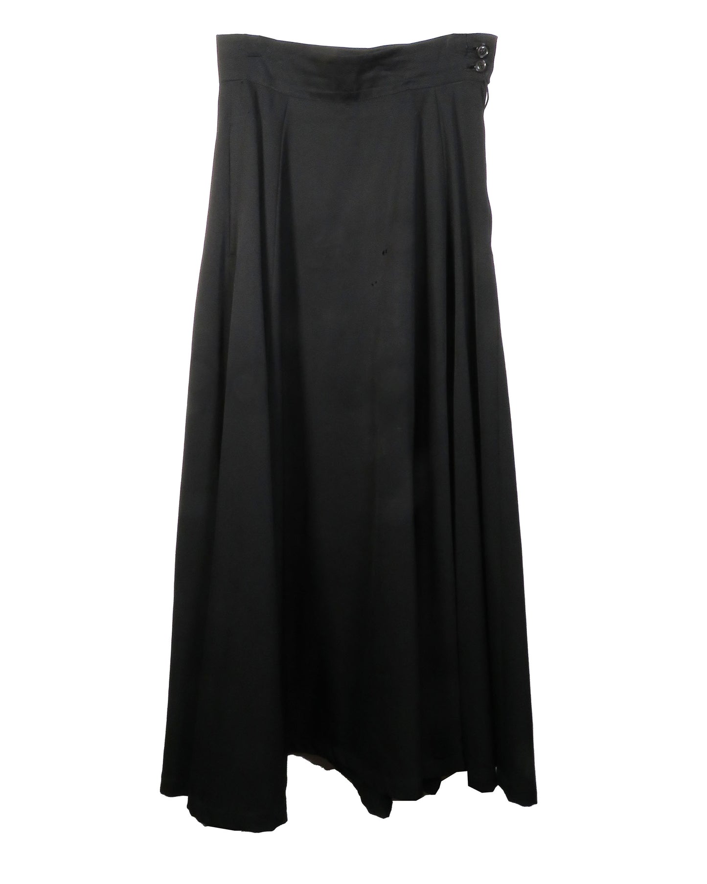 Y's Black Wool Maxi Skirt