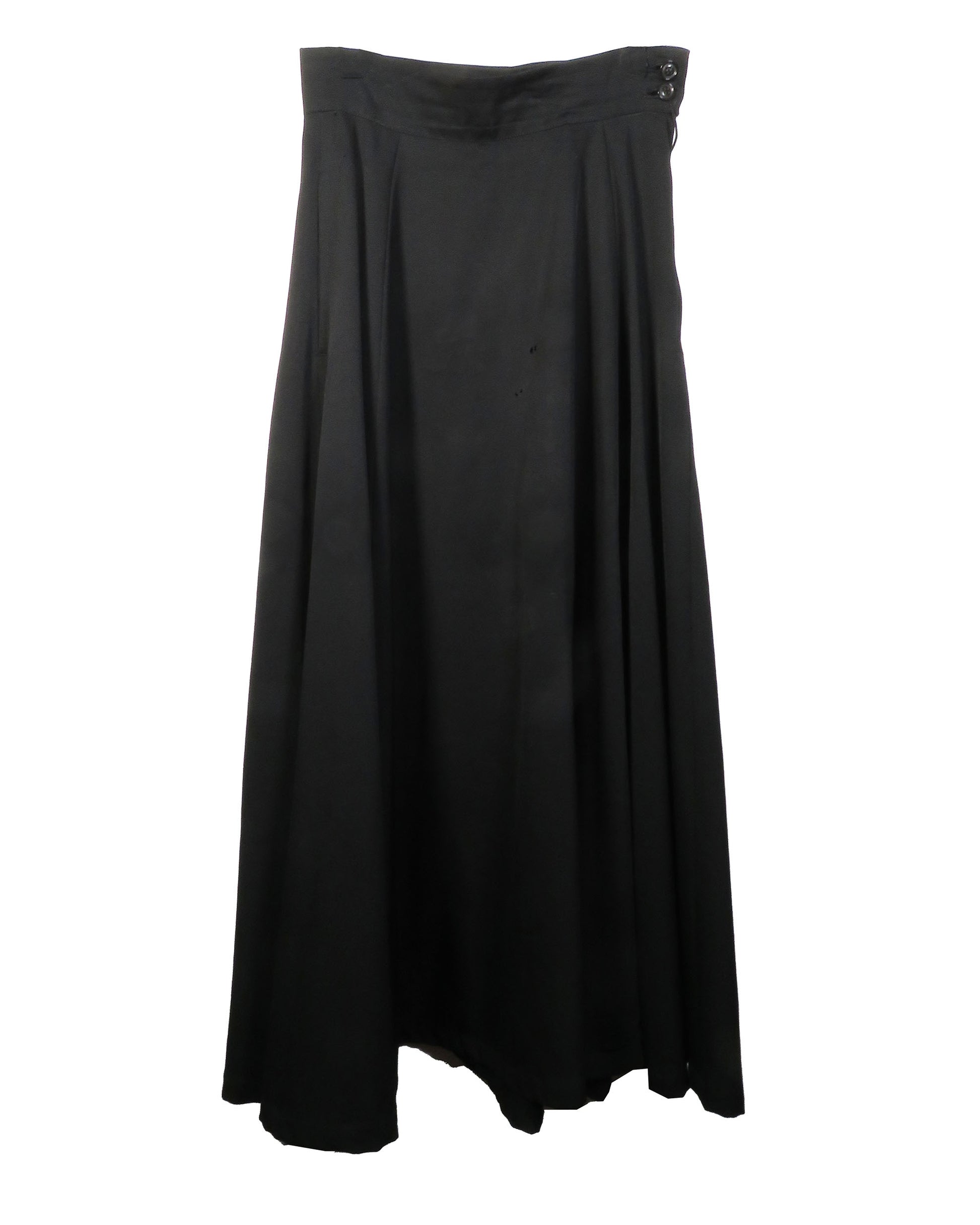 Y's Black Wool Maxi Skirt