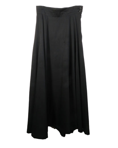 Y's Black Wool Maxi Skirt