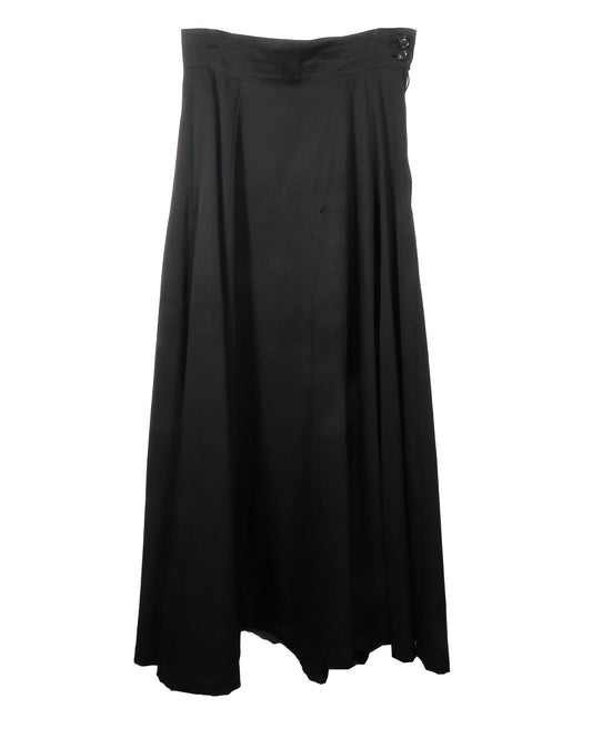 Y's Black Wool Maxi Skirt