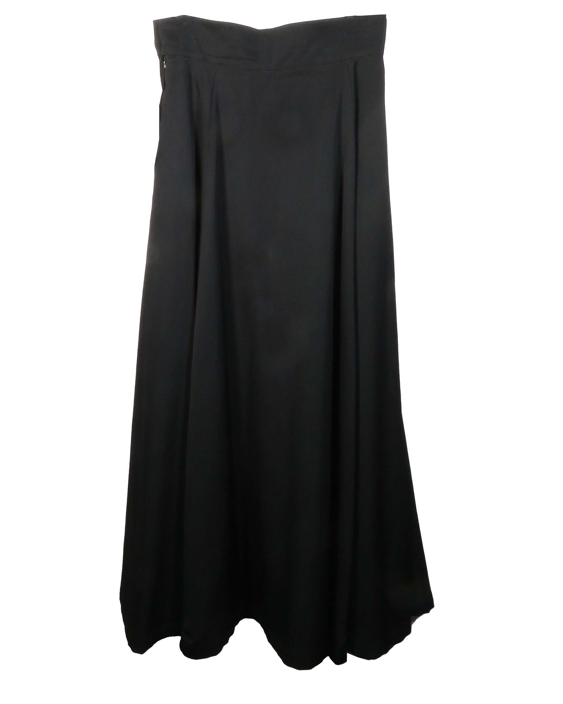 Y's Black Wool Maxi Skirt