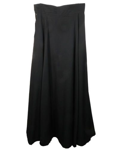 Y's Black Wool Maxi Skirt