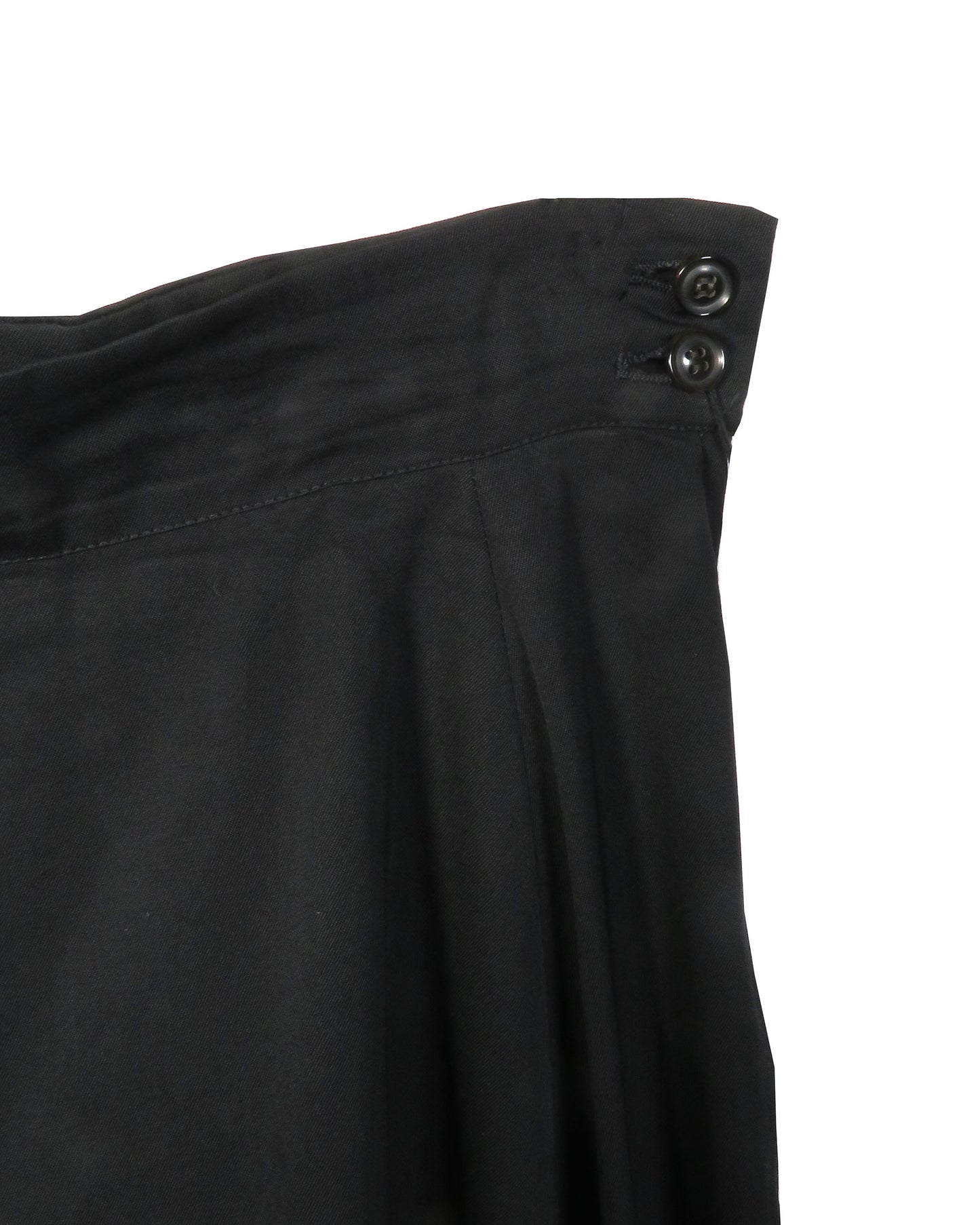 Y's Black Wool Maxi Skirt