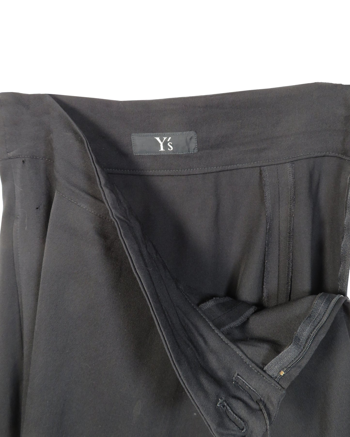 Y's Black Wool Maxi Skirt