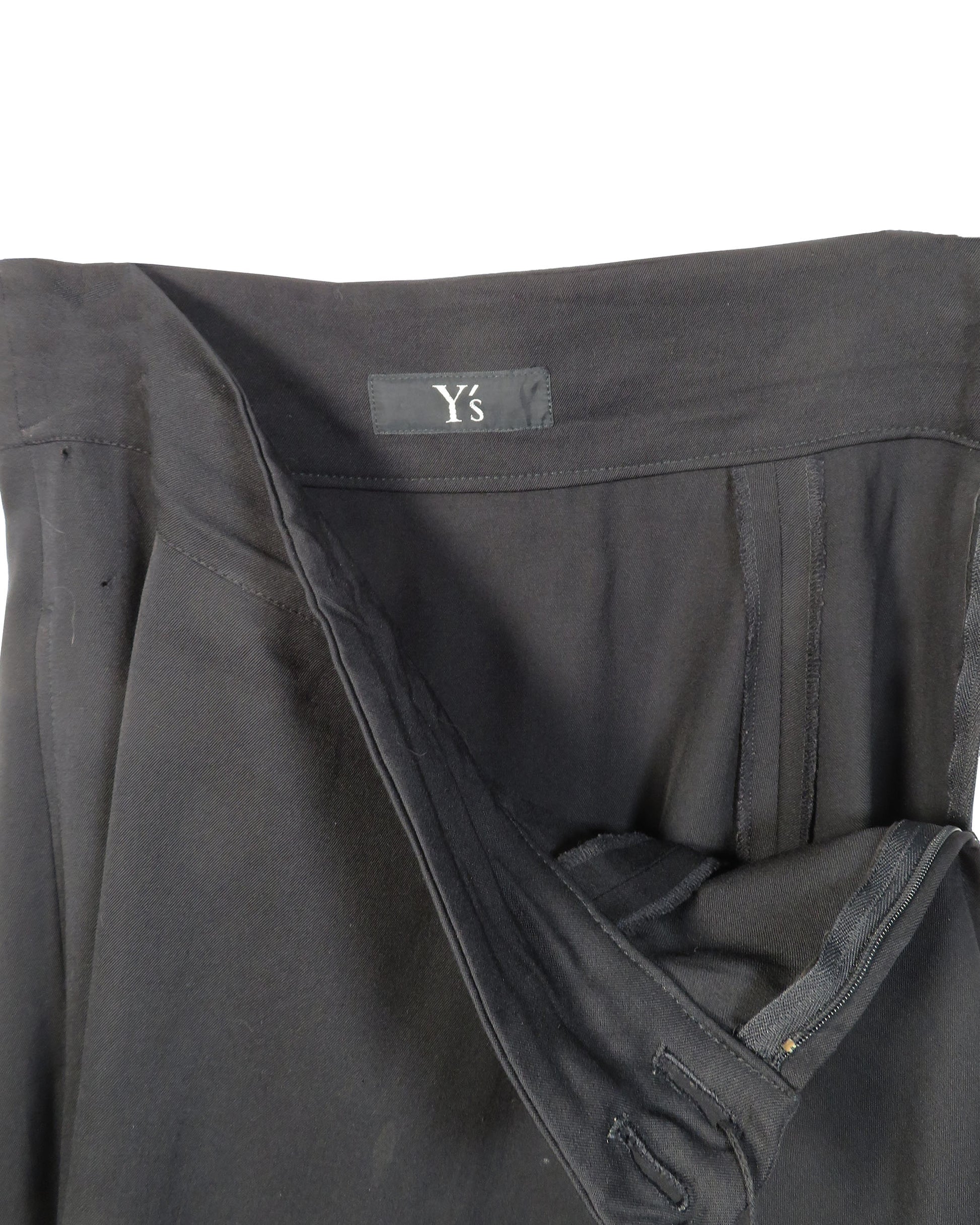 Y's Black Wool Maxi Skirt