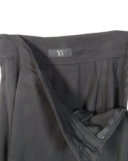 Y's Black Wool Maxi Skirt