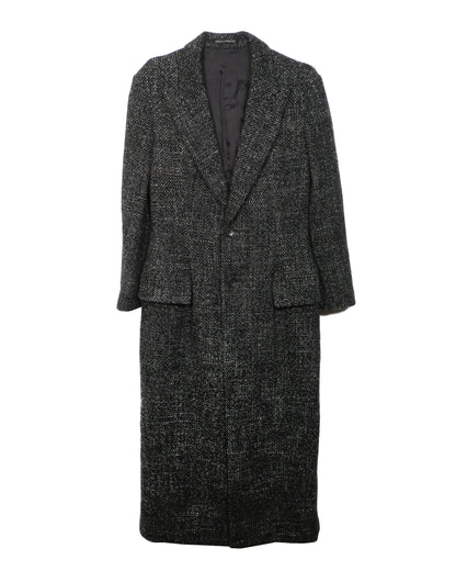 grey tweed wool coat on a white background