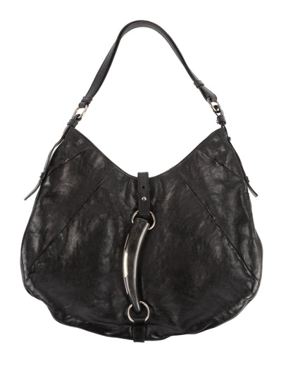Yves Saint Laurent Black Mombasa Bag with Black Horn - vothe archive - curated designer vintage
