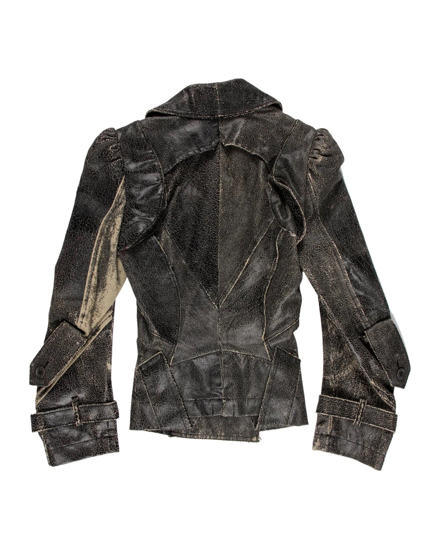 SS2006 Distressed Grey Peaked Collar Jacket